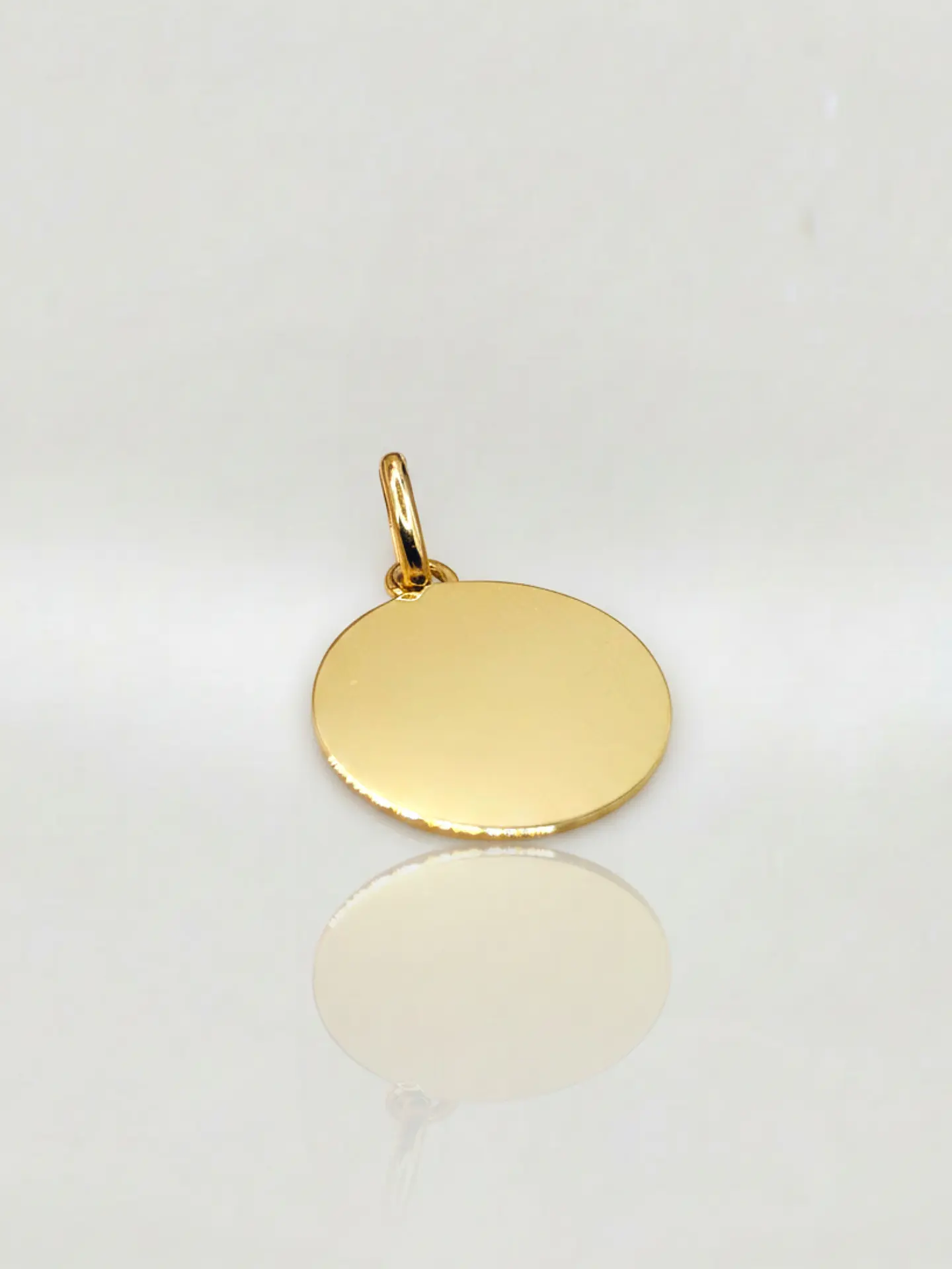 Colgante Disco Espejo Esencia Oro 18k 3