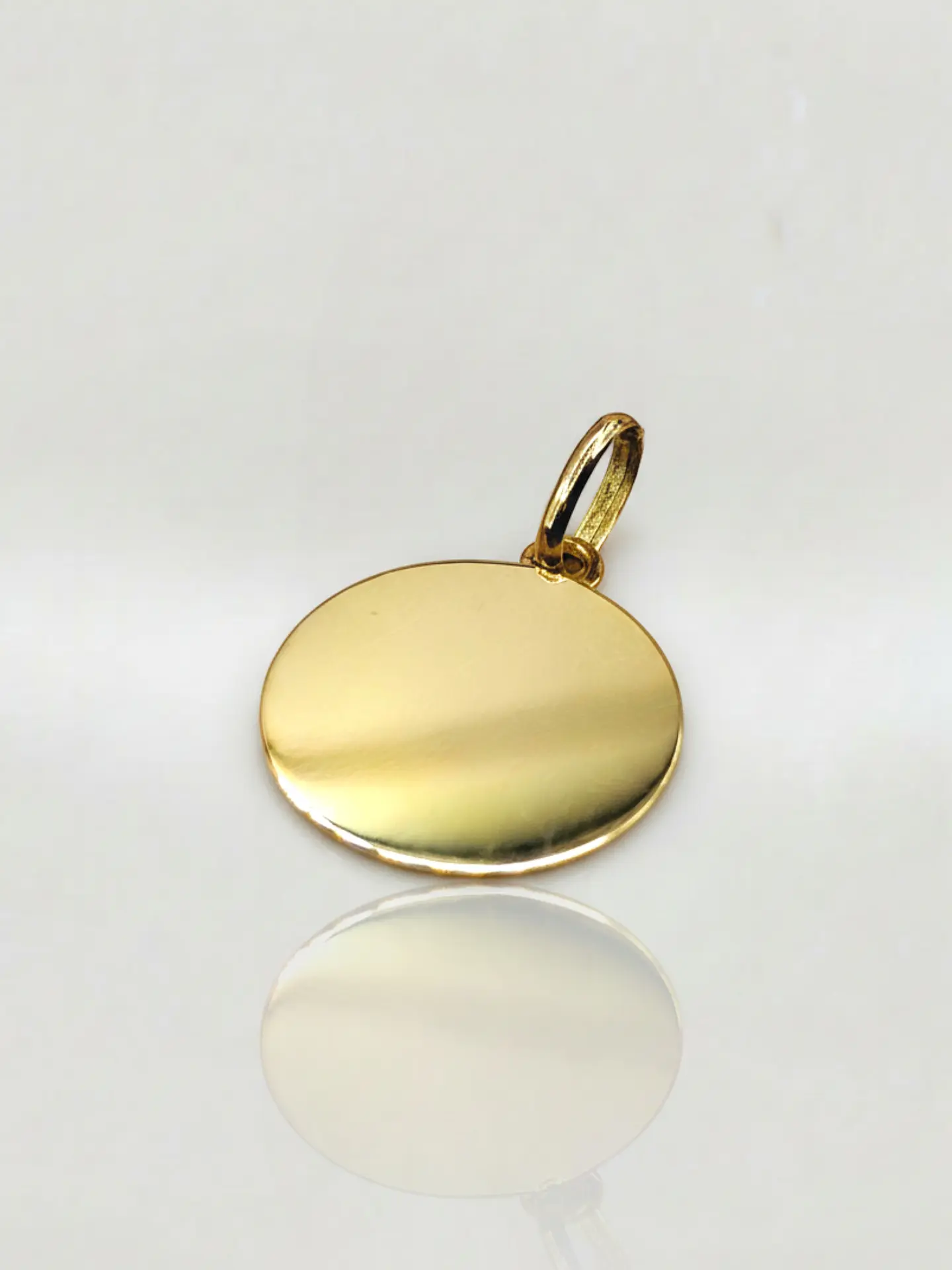 Colgante Disco Espejo Esencia Oro 18k 4