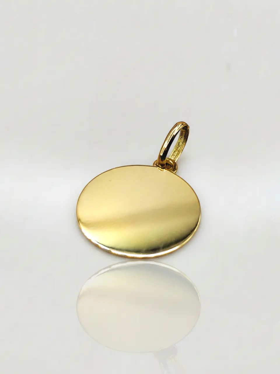 Colgante Disco Espejo Esencia Oro 18k 4