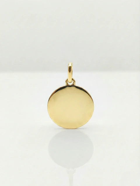 Colgante Disco Espejo Esencia Oro 18k