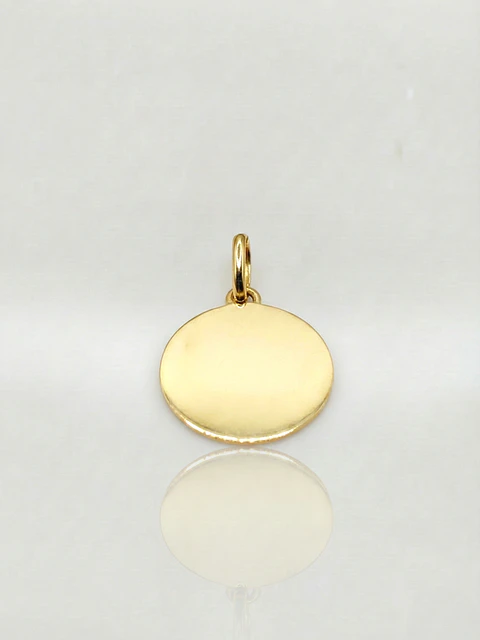Colgante Disco Espejo Esencia Oro 18k