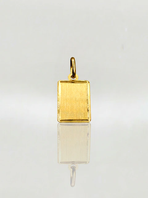 Colgante Placa Satín Identidad Oro 18k