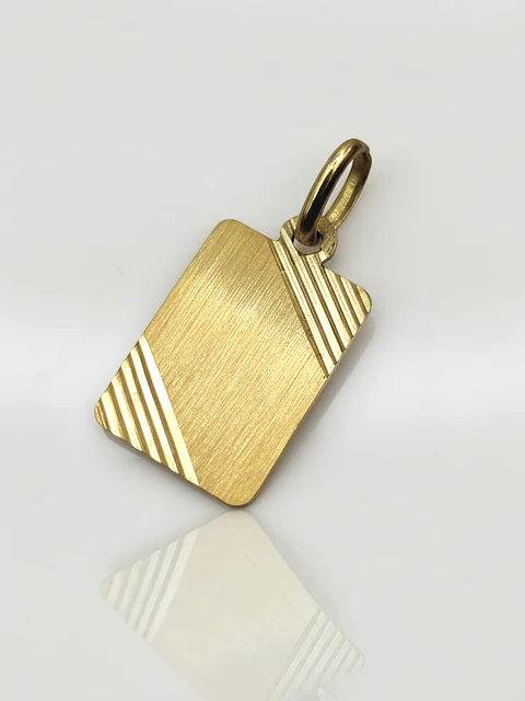 Colgante Placa Satín de Gala Oro 18k