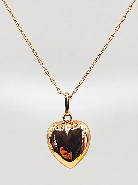 Cadena Corazón en Relieve Esencia Oro 18k