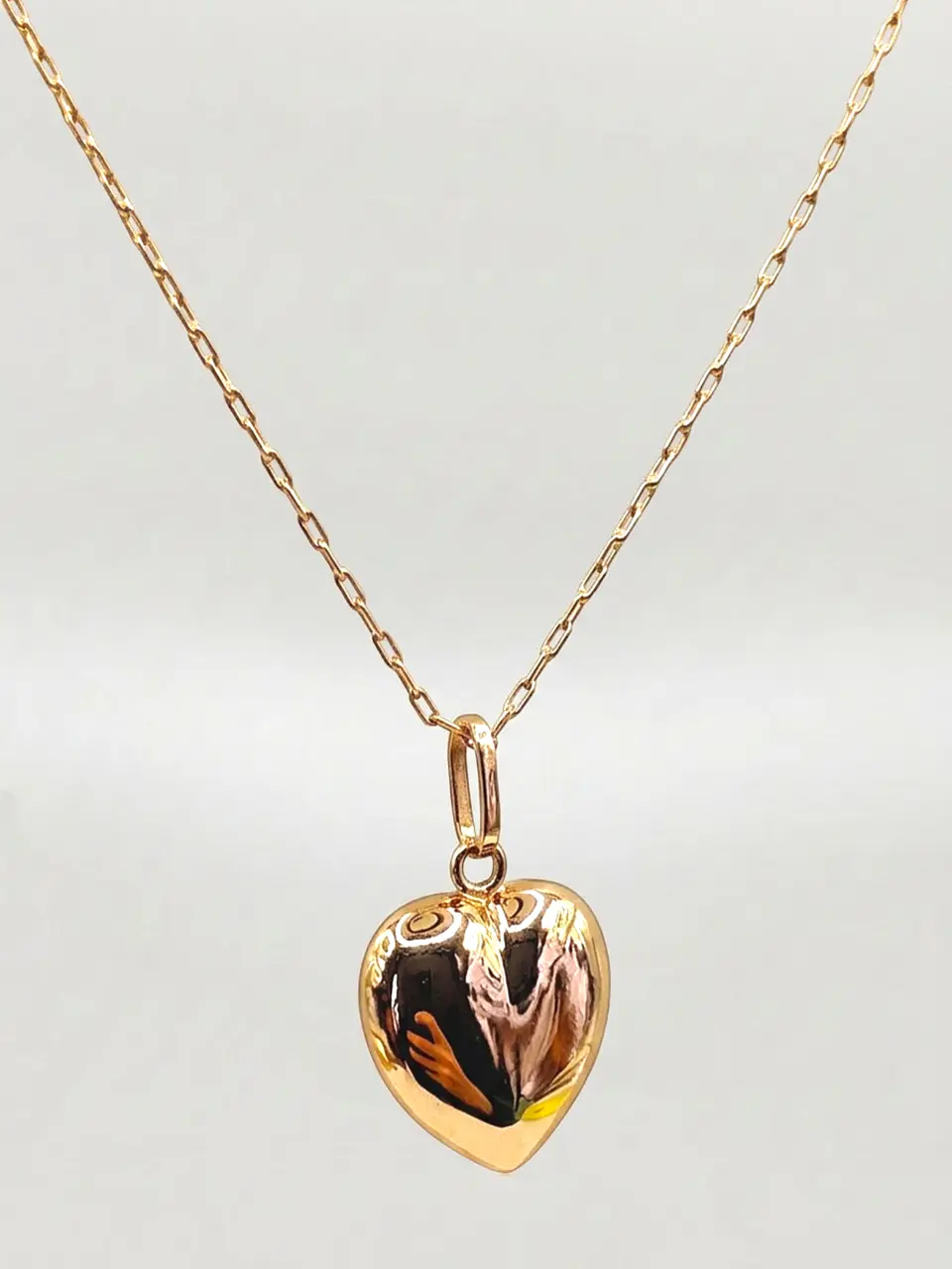 Cadena Corazón en Relieve Esencia Oro 18k 3