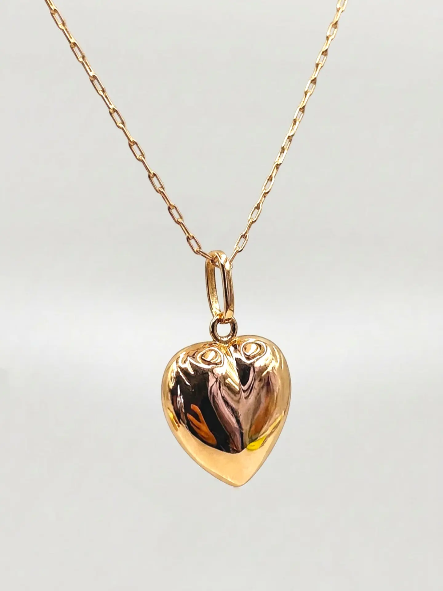 Cadena Corazón en Relieve Esencia Oro 18k 6