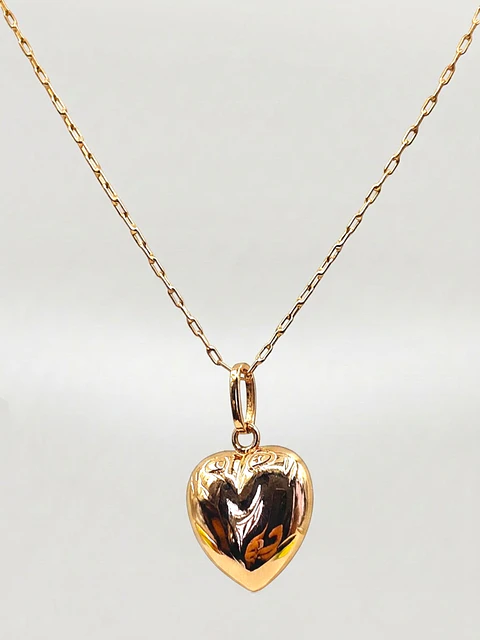 Cadena Corazón en Relieve Esencia Oro 18k