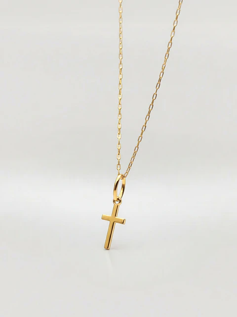 Cadena Cruz Estilizada Devoción Oro 18k