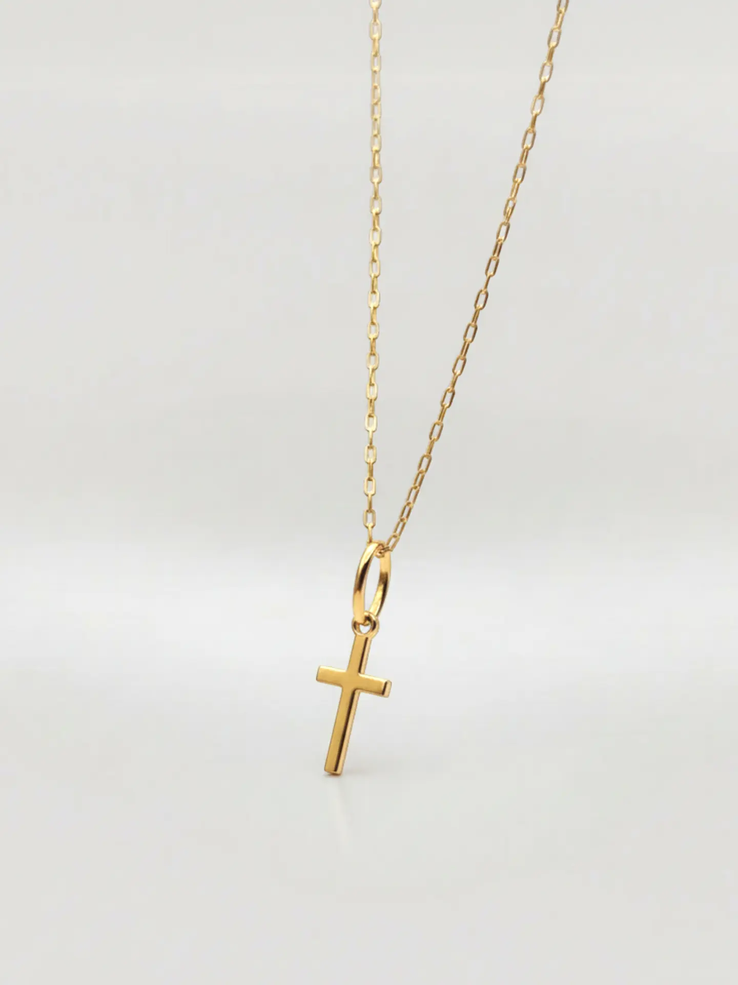 Cadena Cruz Estilizada Devoción Oro 18k 2