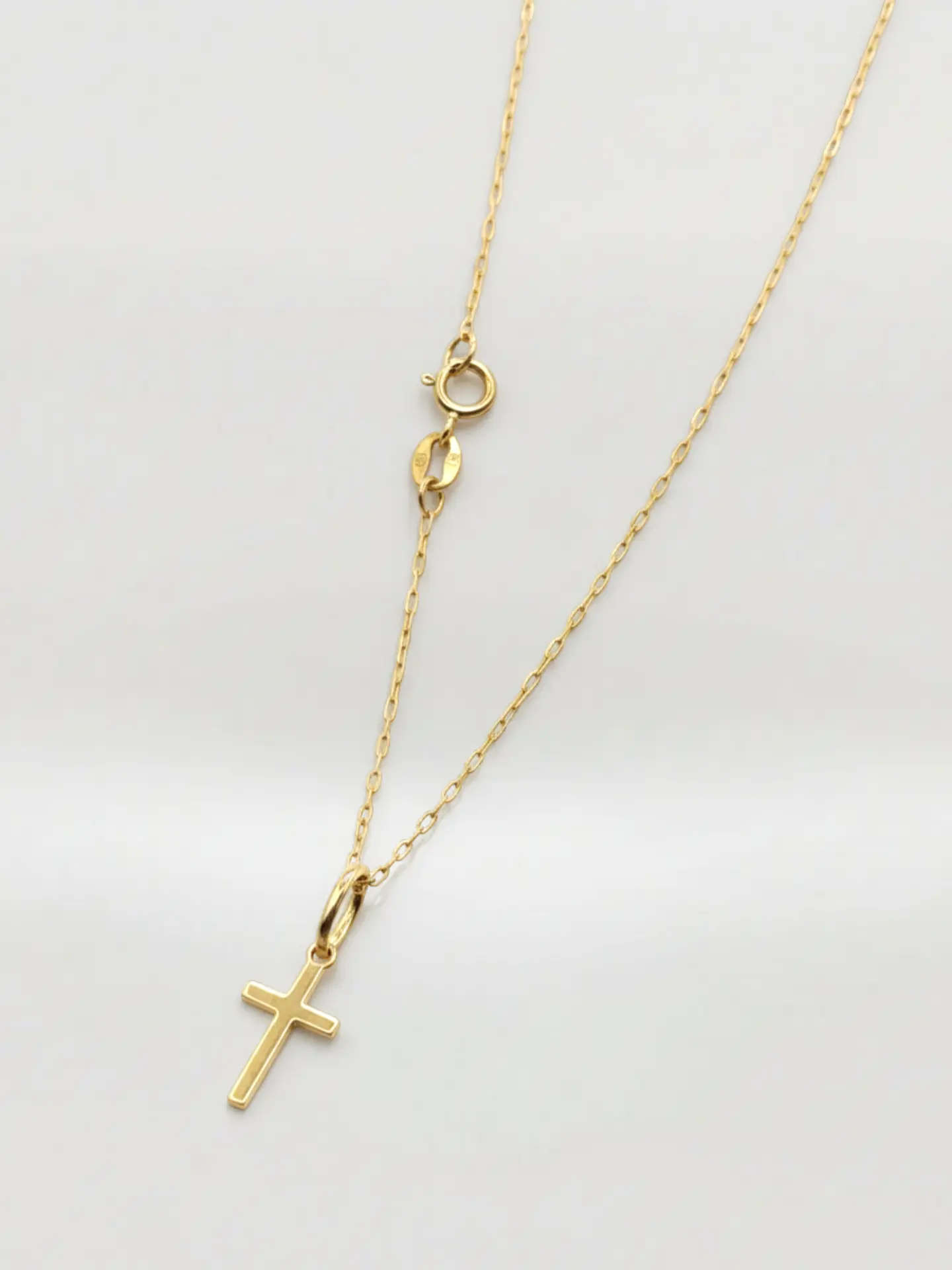 Cadena Cruz Estilizada Devoción Oro 18k 4