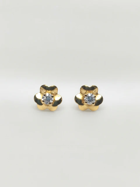 Aros Trébol con Circón de Suerte Oro 18k