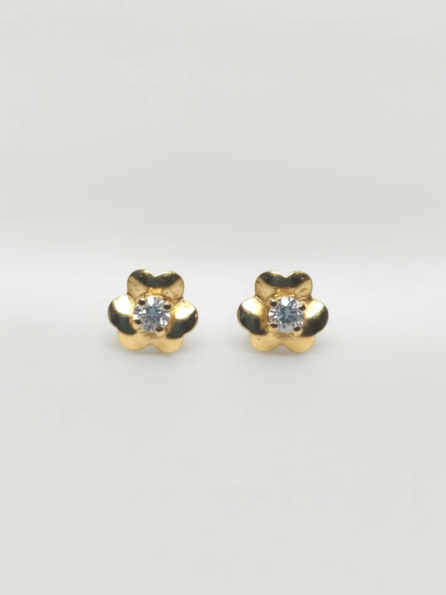 Aros Trébol con Circón de Suerte Oro 18k 1