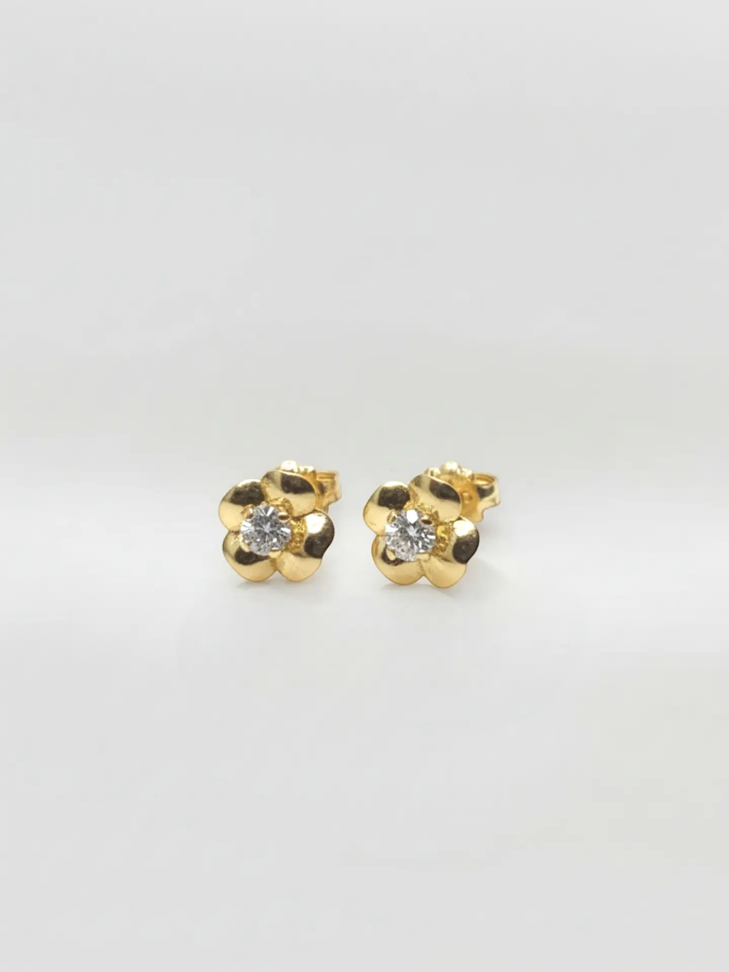 Aros Trébol con Circón de Suerte Oro 18k 2