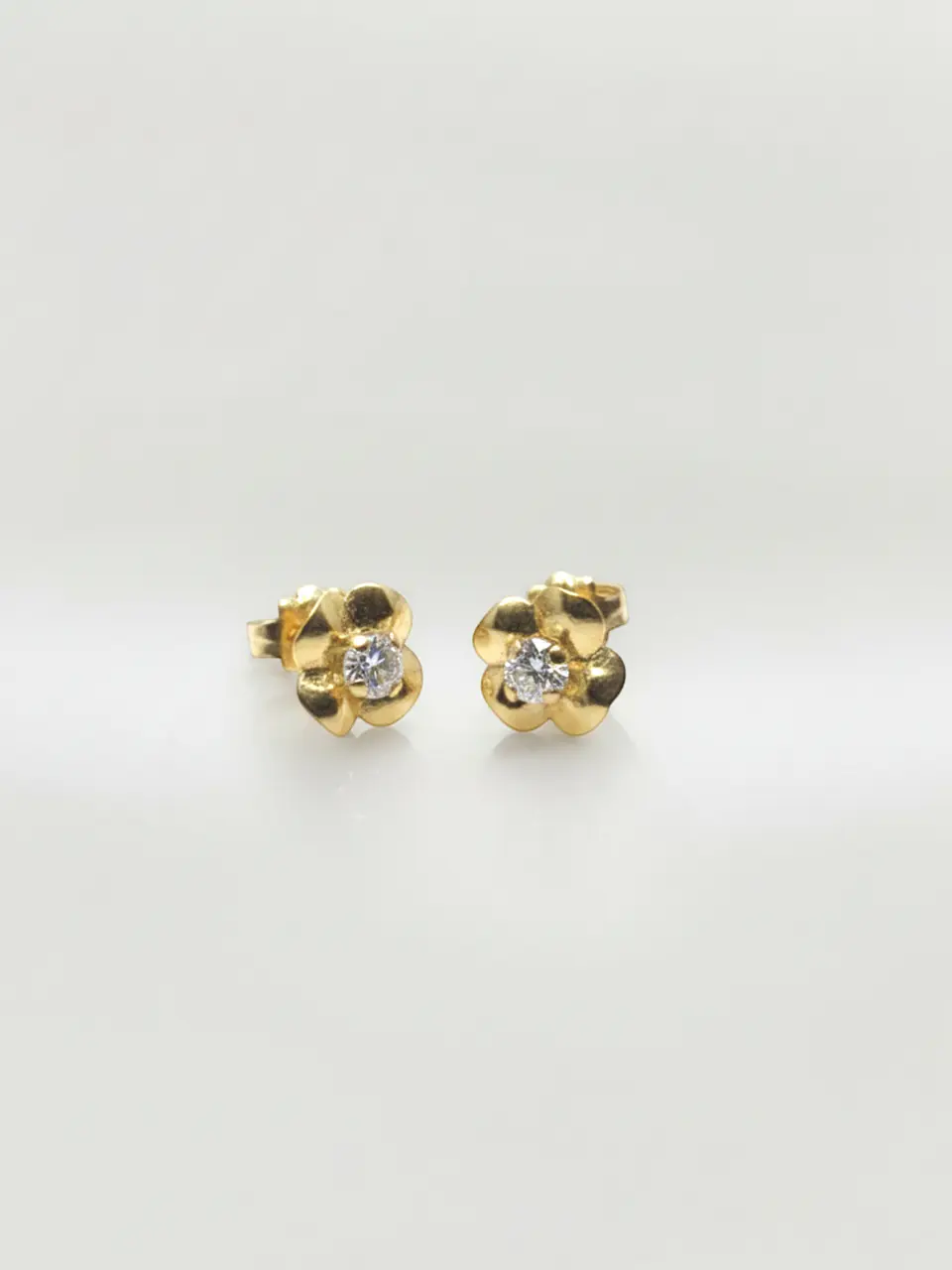 Aros Trébol con Circón de Suerte Oro 18k 5