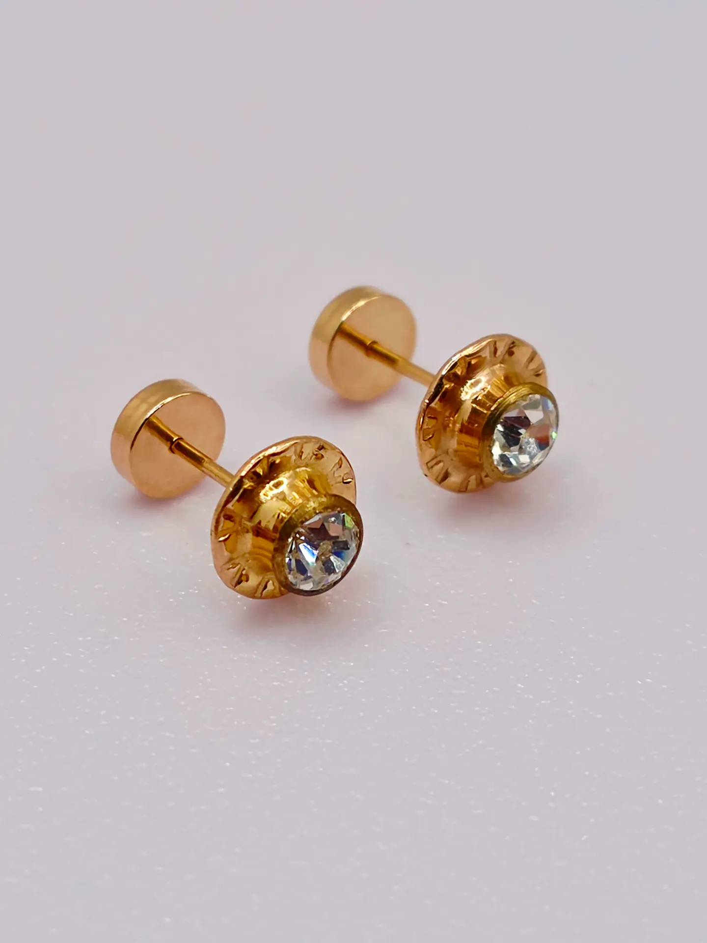 Aros Abridores Brillo de Circón Grande Oro 14k 2
