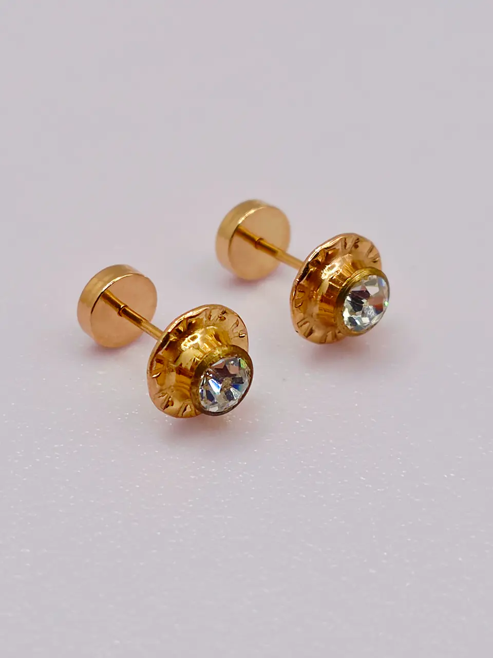 Aros Abridores Brillo de Circón Grande Oro 14k 2