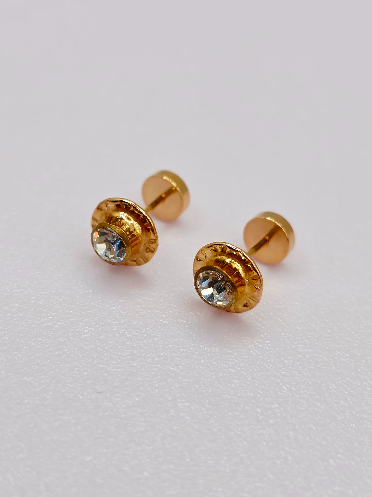 Aros Abridores Brillo de Circón Grande Oro 14k 3