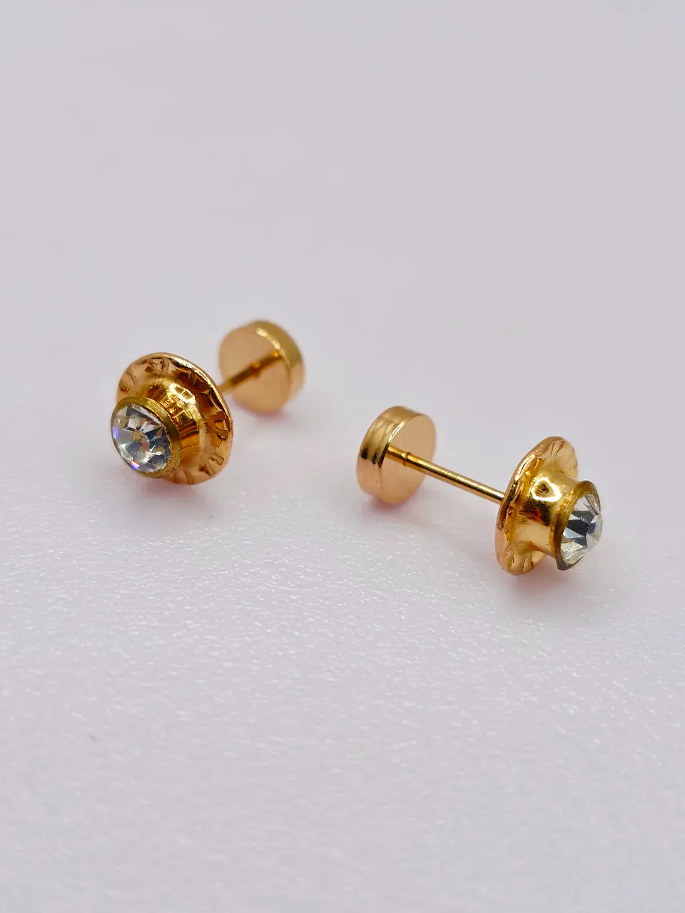 Aros Abridores Brillo de Circón Grande Oro 14k 4