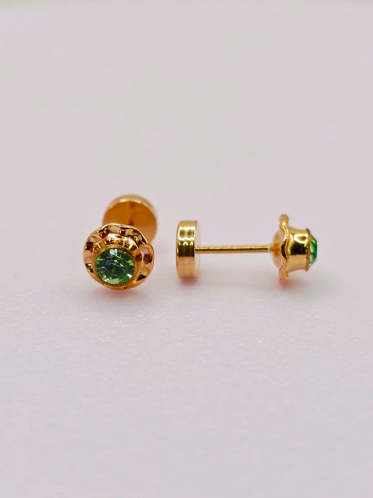 Aros Abridores Jardín de Esmeralda Mediano Oro 14k 4