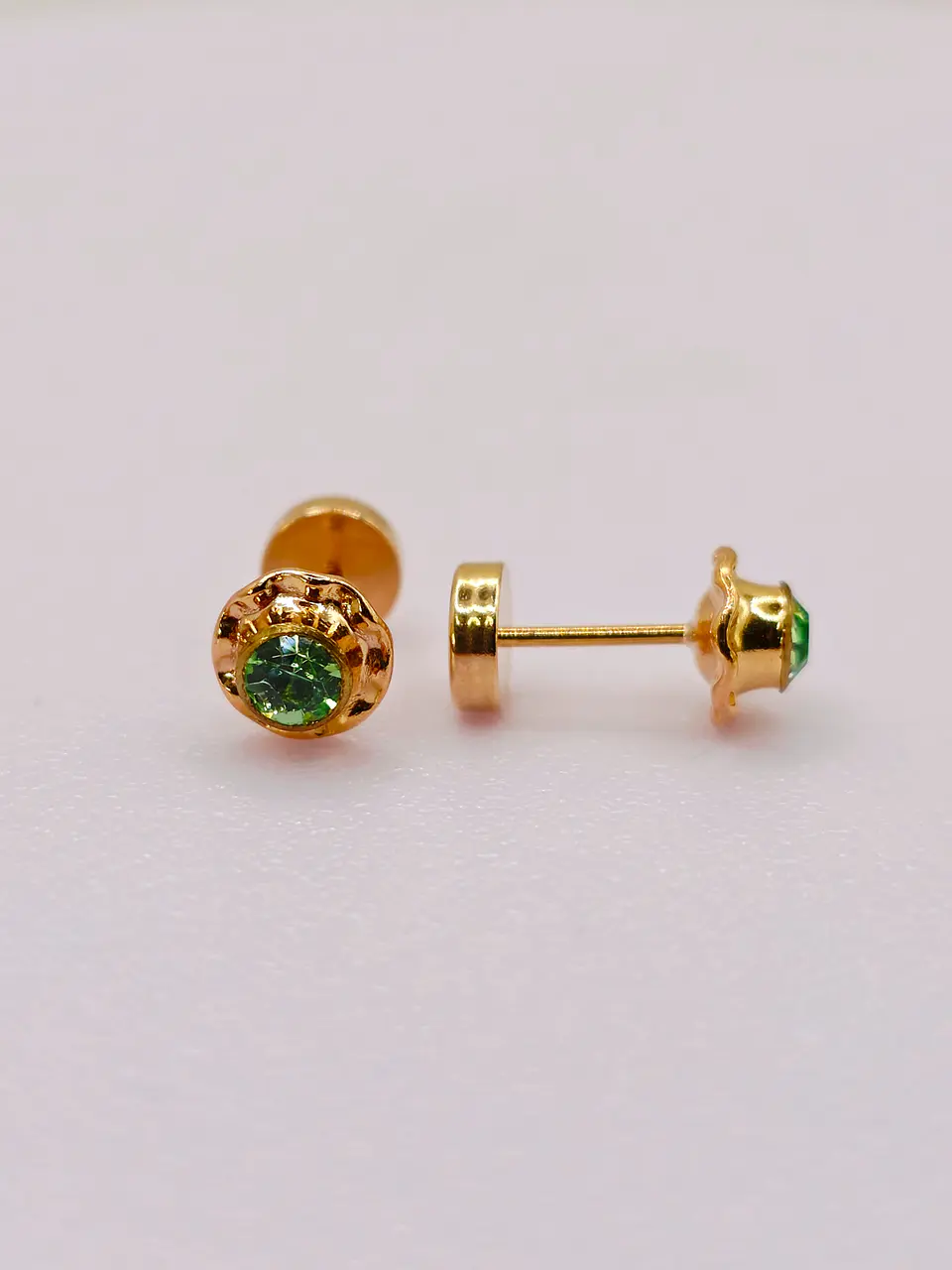 Aros Abridores Jardín de Esmeralda Mediano Oro 14k 4