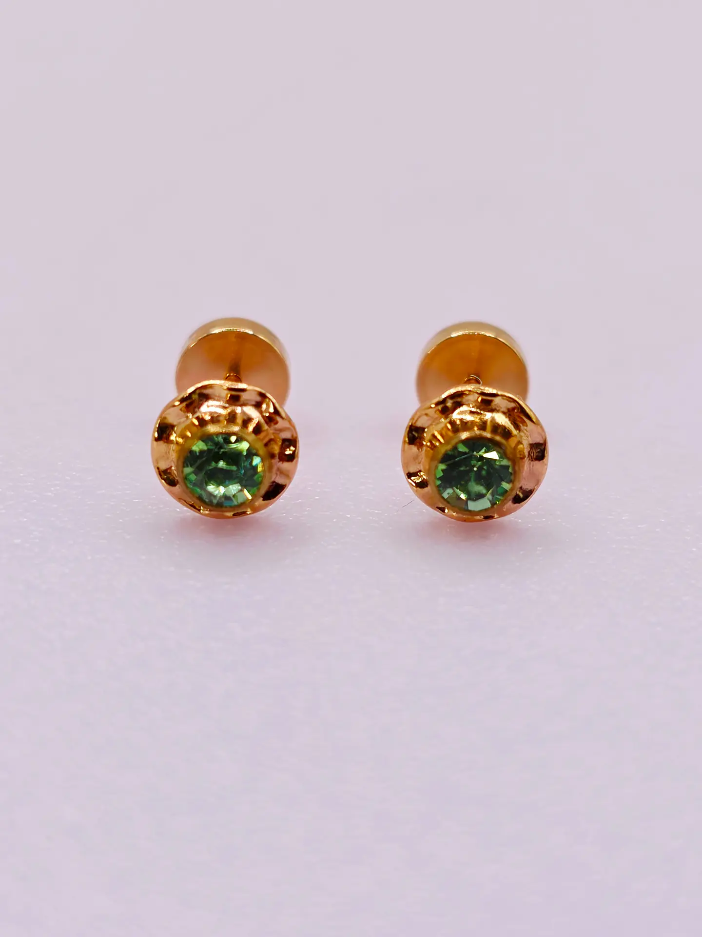 Aros Abridores Jardín de Esmeralda Mediano Oro 14k 1