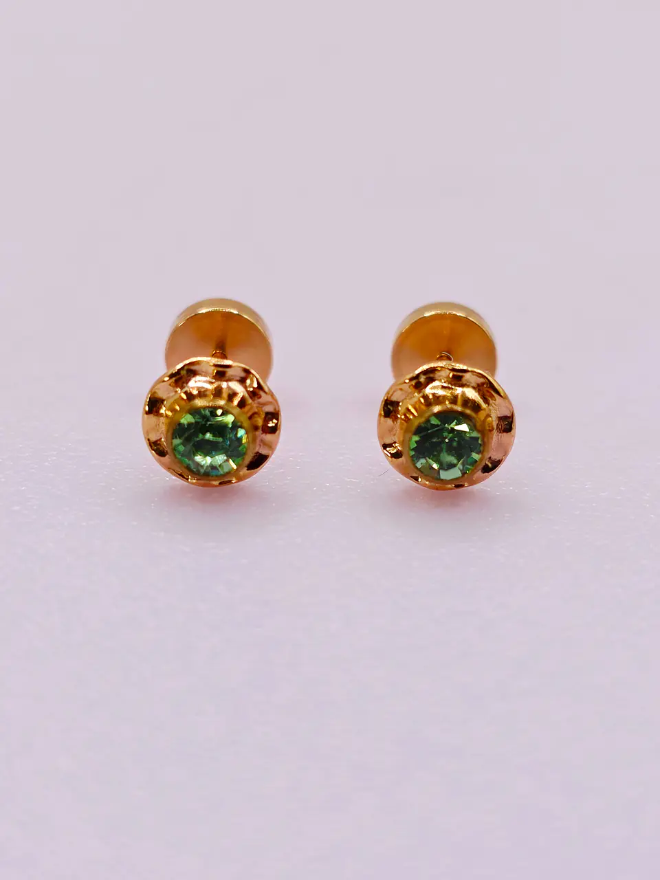 Aros Abridores Jardín de Esmeralda Mediano Oro 14k 1