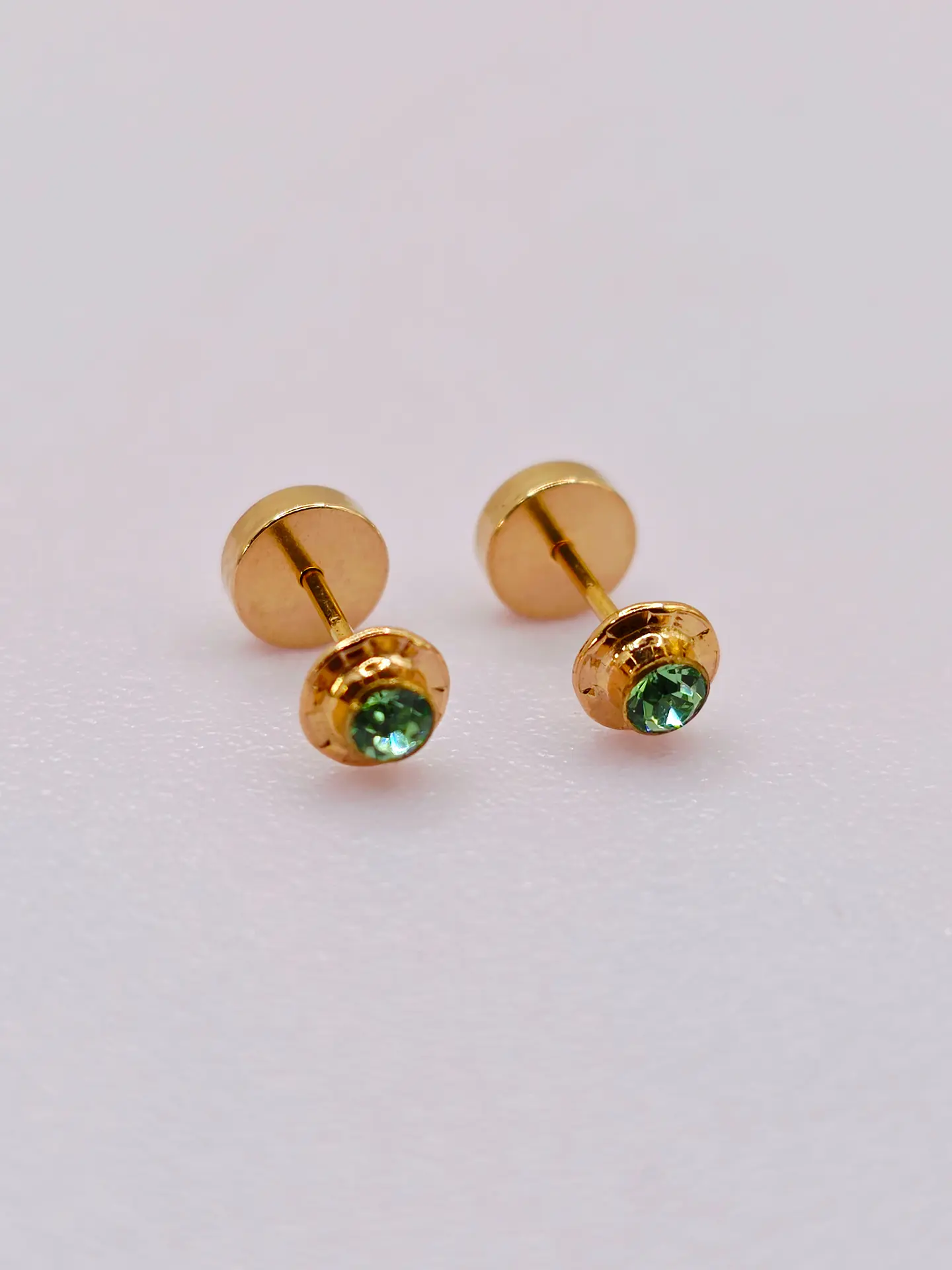 Aros Abridores Jardín de Esmeralda Chico Oro 14k 2