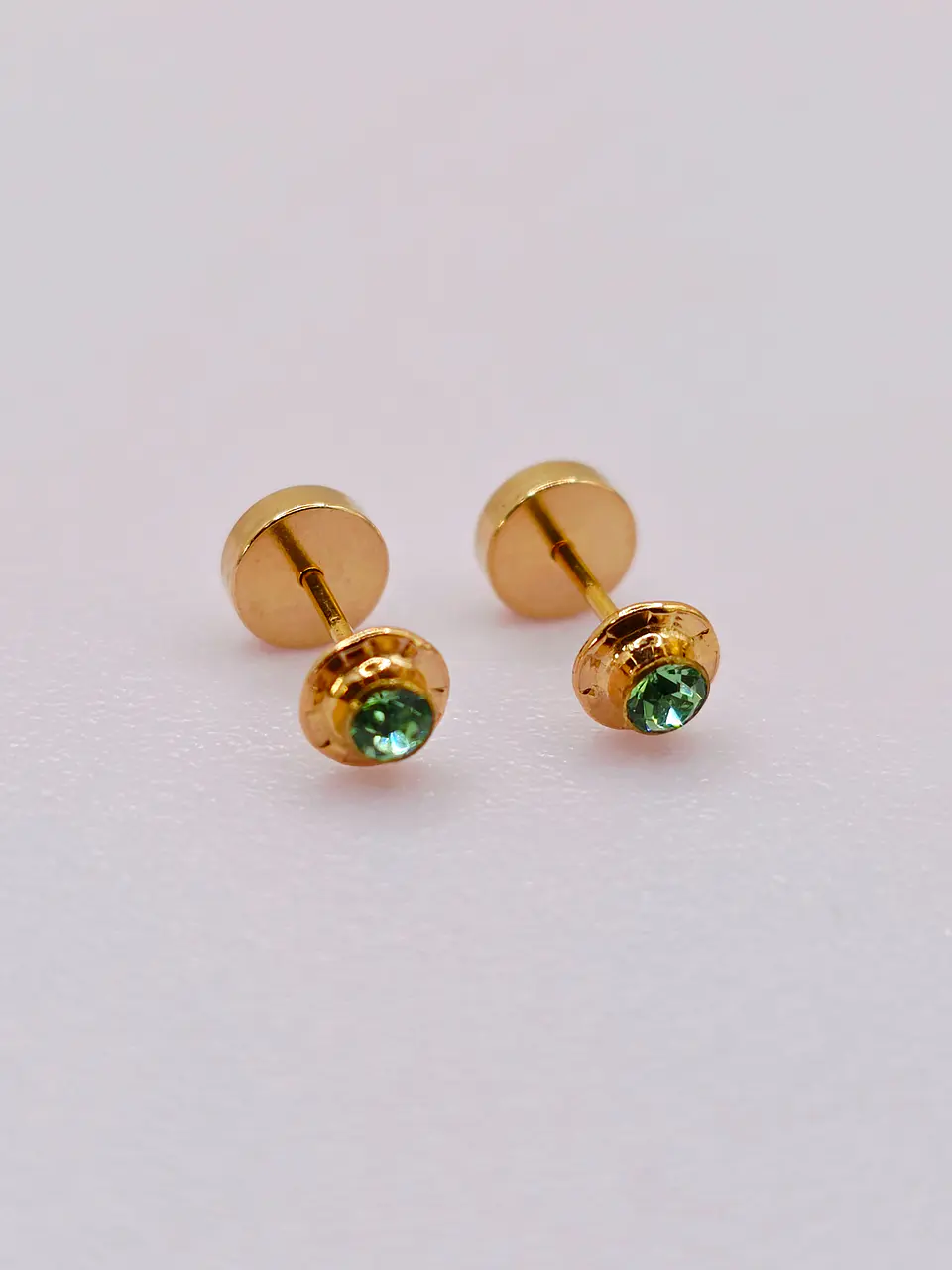 Aros Abridores Jardín de Esmeralda Chico Oro 14k 2