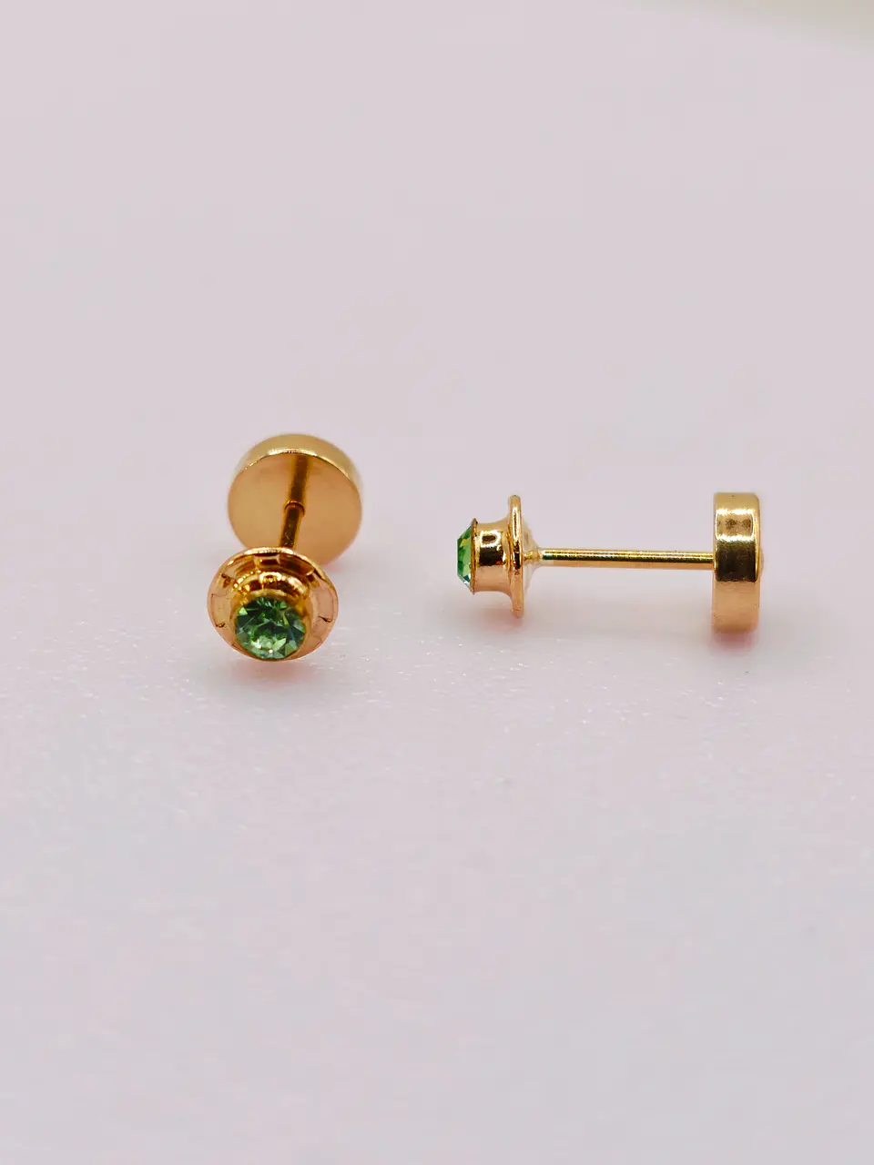 Aros Abridores Jardín de Esmeralda Chico Oro 14k 4