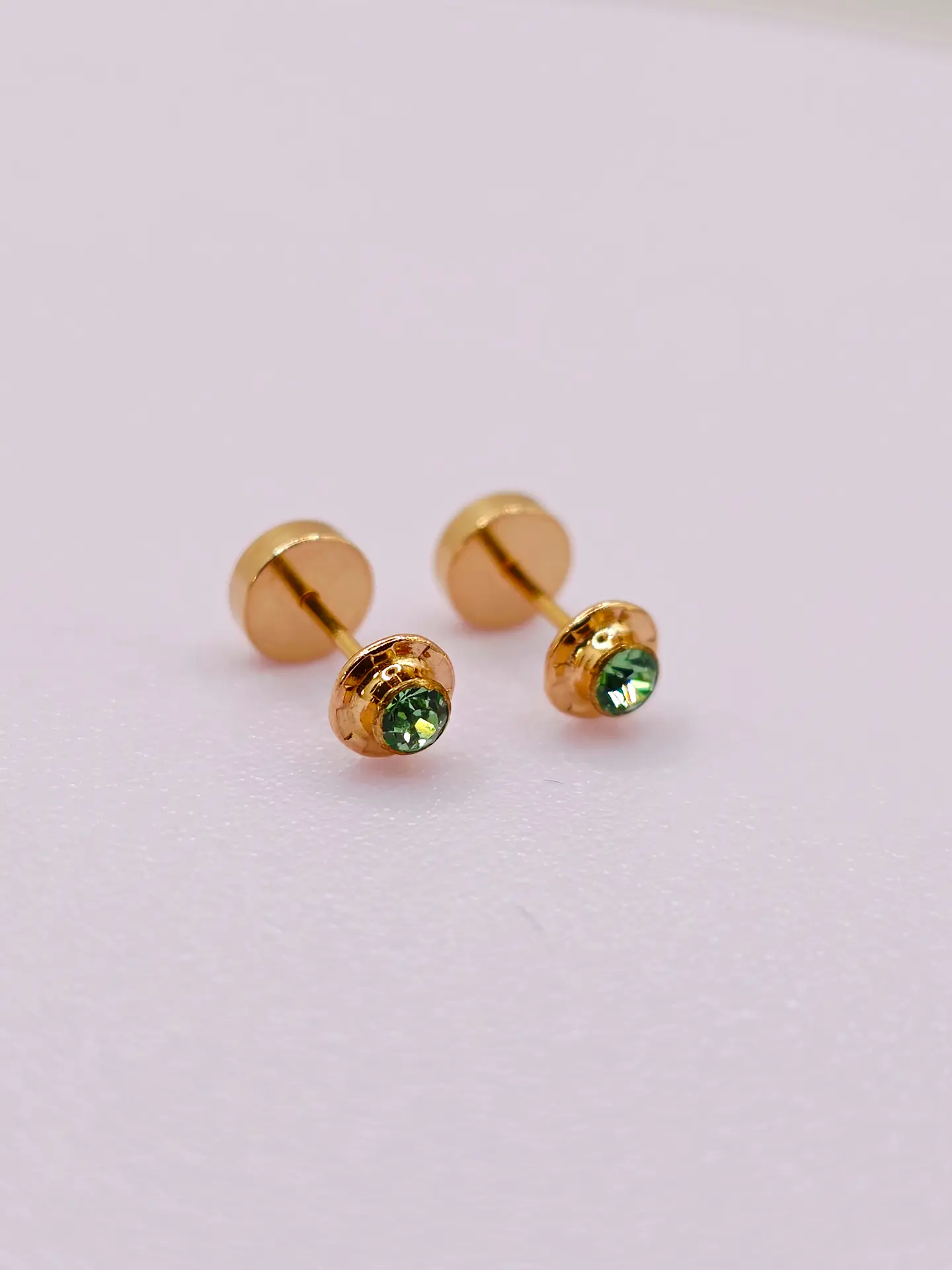 Aros Abridores Jardín de Esmeralda Chico Oro 14k 5