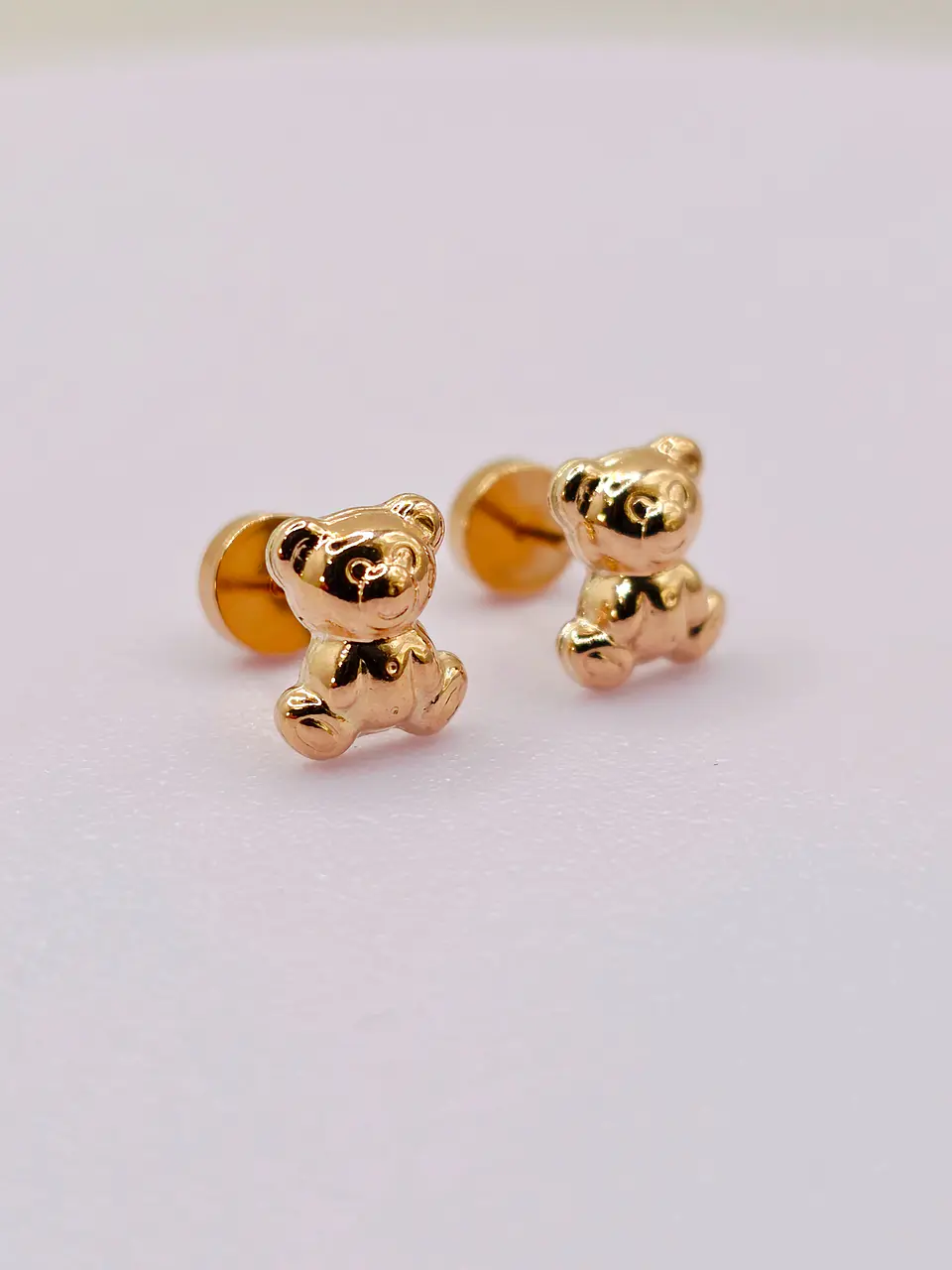 Aros Ositos Ternura Oro 14k 2