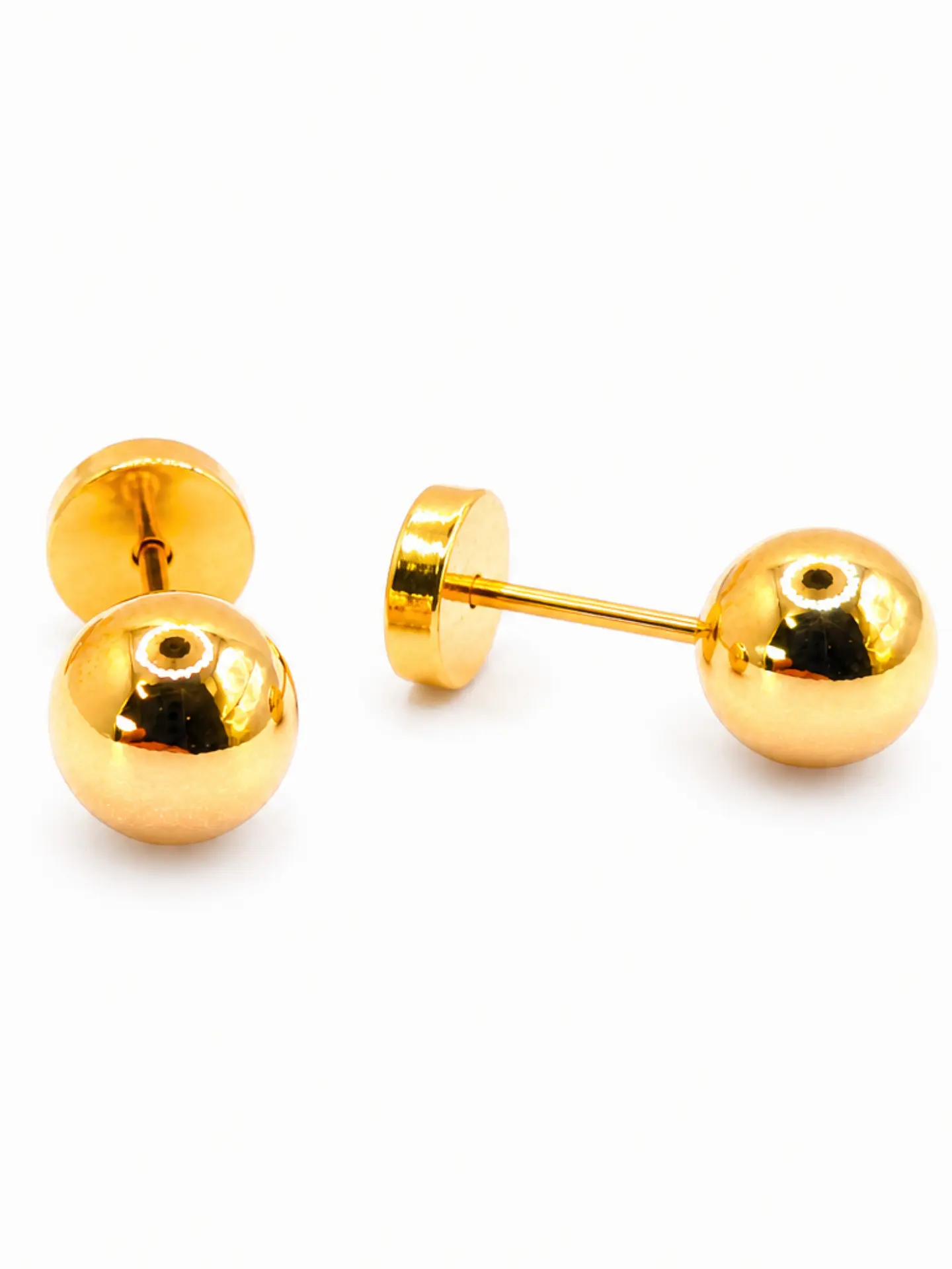 Aros Esfera de Oro Mediano Oro 14k 3