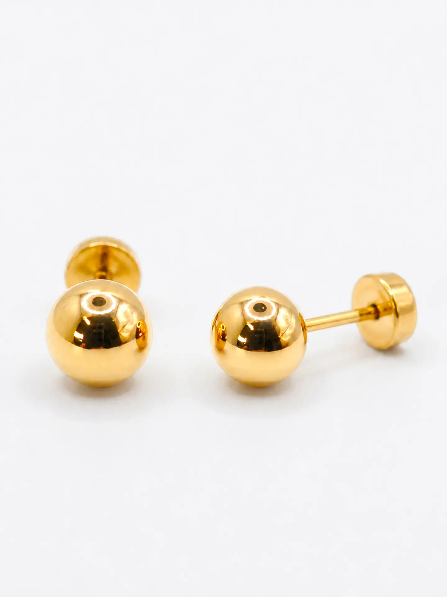 Aros Esfera de Oro Grande Oro 14k 3