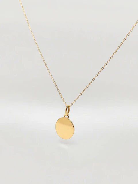Cadena con colgante esfera liso 18k