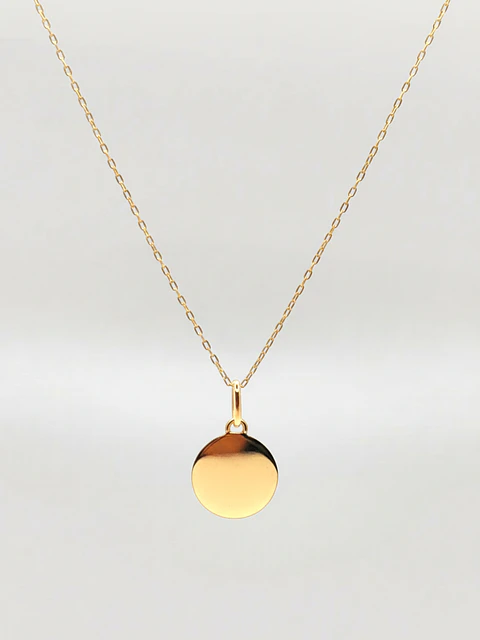 Cadena con colgante esfera liso 18k