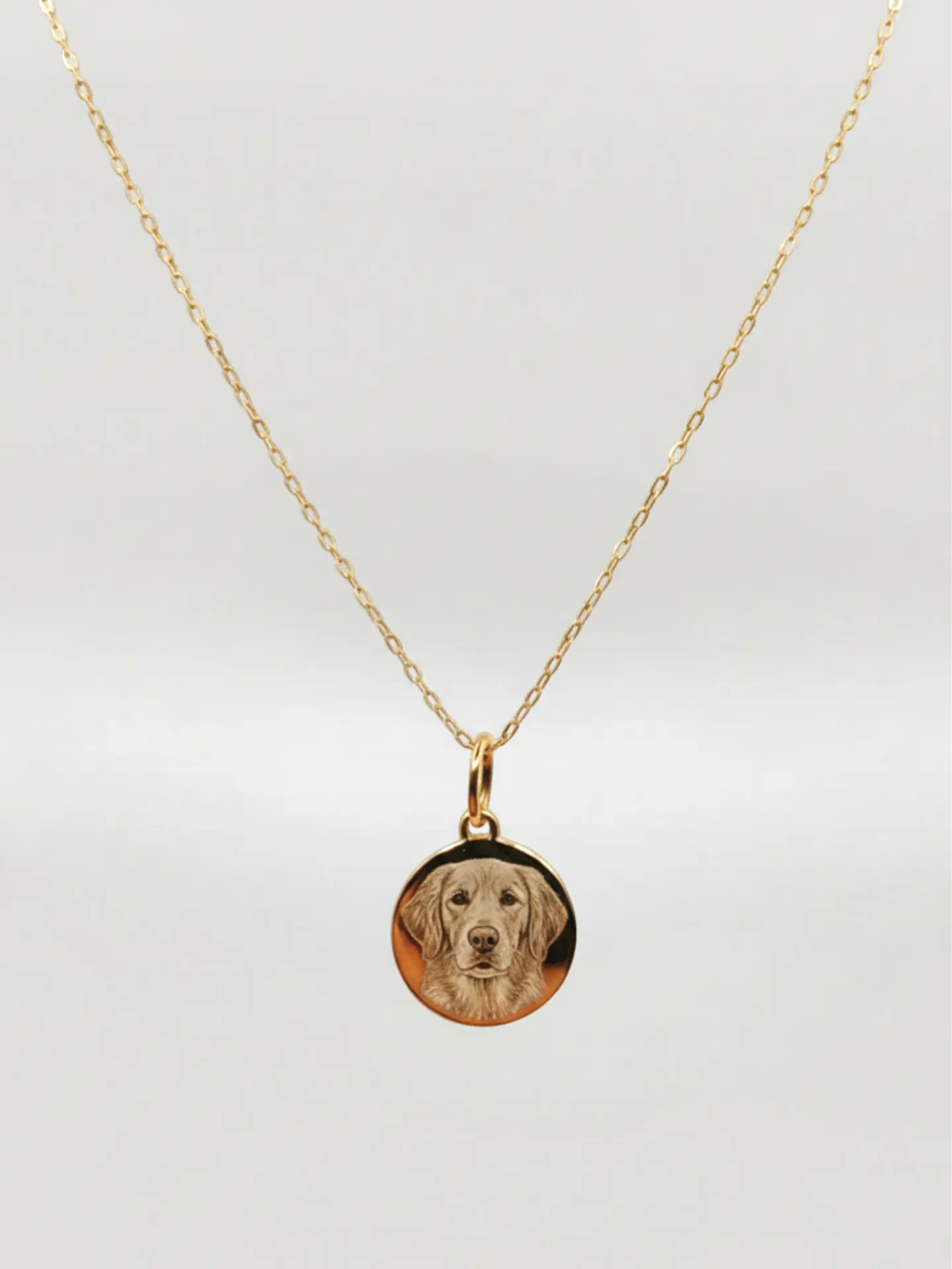 Cadena colgante esfera fotograbado liso Oro 18k 4