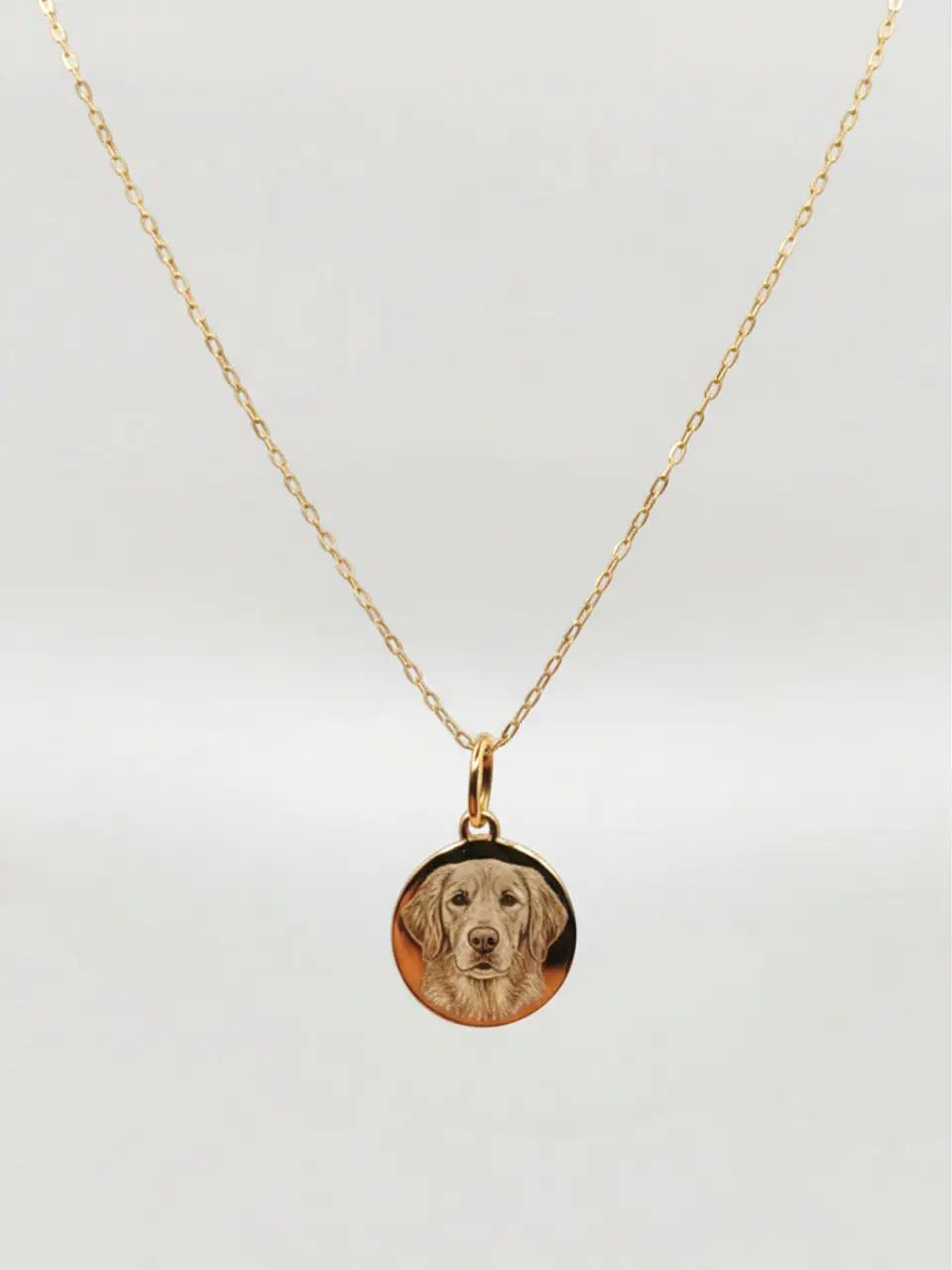 Cadena colgante esfera fotograbado liso Oro 18k 4