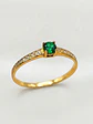 Anillo Solitario Cintillo Jardín Esmeralda Oro 18k - Miniatura 1