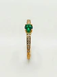 Anillo Solitario Cintillo Jardín Esmeralda Oro 18k - Miniatura 2