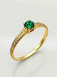Anillo Solitario Cintillo Jardín Esmeralda Oro 18k - Miniatura 3