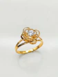 Anillo Doble Flor de Circon Oro 18k - Miniatura 2