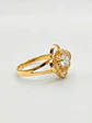 Anillo Doble Flor de Circon Oro 18k - Miniatura 3