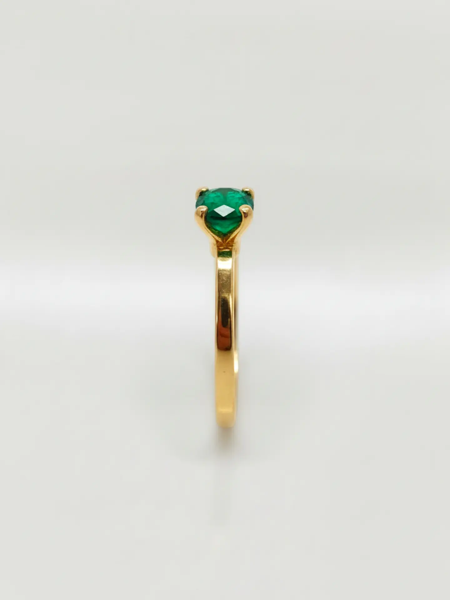 Anillo Solitario Jardín de Esmeralda Oro 18k 3