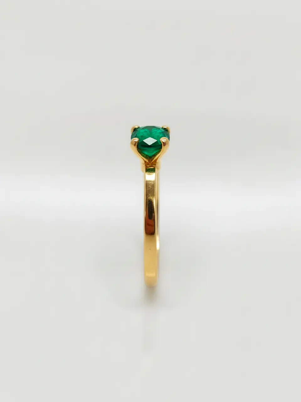 Anillo Solitario Jardín de Esmeralda Oro 18k 3
