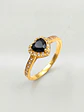 Anillo Medio Cintillo Corazón de Onix y circones Oro 18k - Miniatura 1