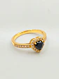 Anillo Medio Cintillo Corazón de Onix y circones Oro 18k - Miniatura 2