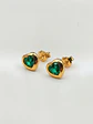 Aros Corazón Jardín de Esmeralda Grande Oro 18k - Miniatura 2