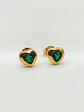 Aros Corazón Jardín de Esmeralda Grande Oro 18k - Miniatura 3