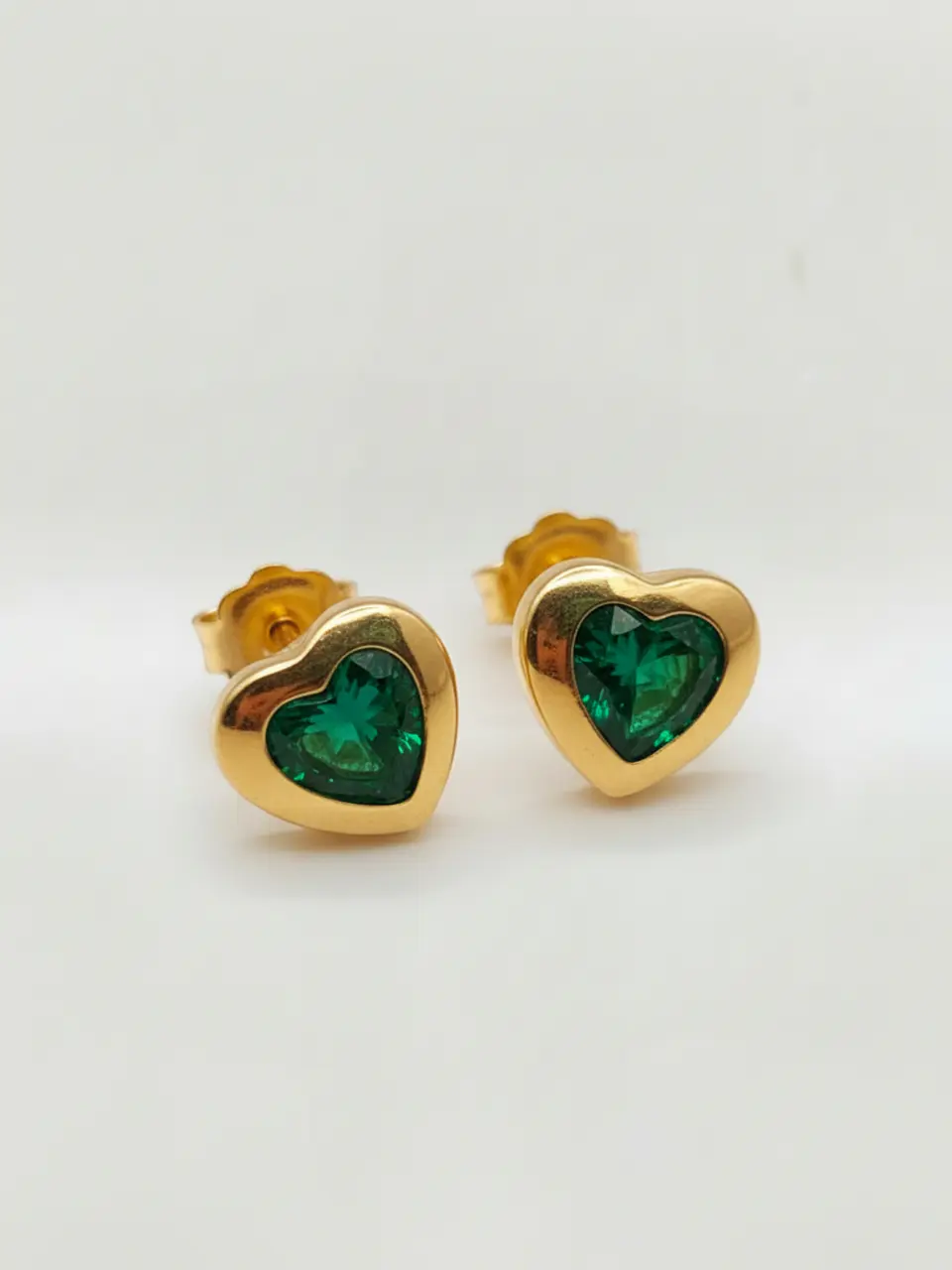 Aros Corazón Jardín de Esmeralda Grande Oro 18k 1