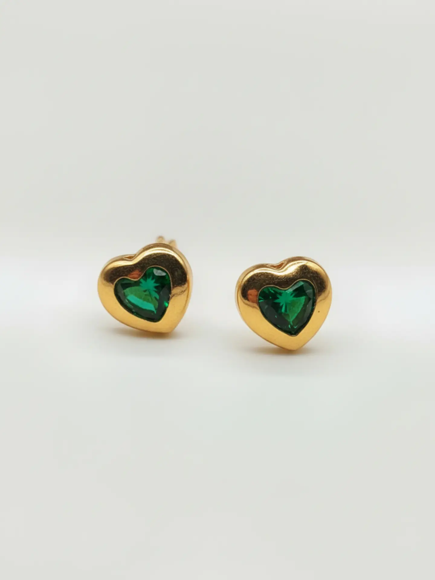 Aros Corazón Jardín de Esmeralda Grande Oro 18k 5